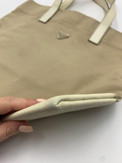 Prada Canvas and Leather Tote Bag