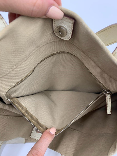 Prada Canvas and Leather Tote Bag