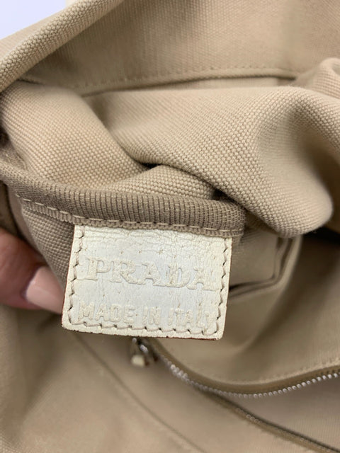 Prada Canvas and Leather Tote Bag