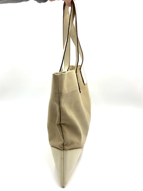 Prada Canvas and Leather Tote Bag