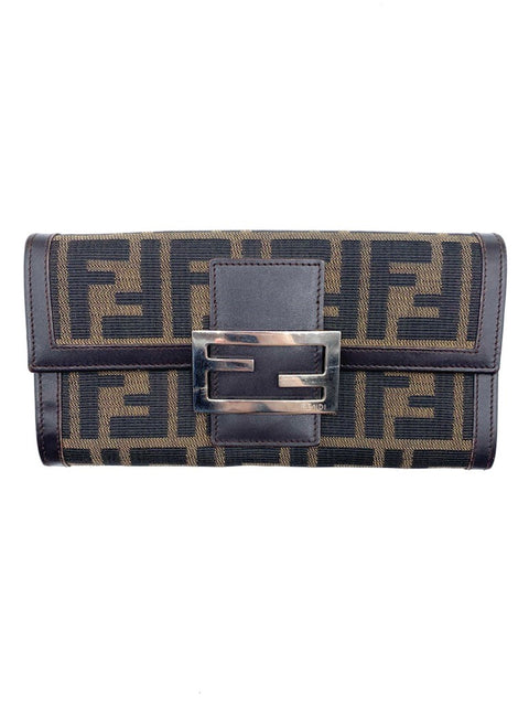 Fendi Zucca Long Wallet in Zucca Canvas