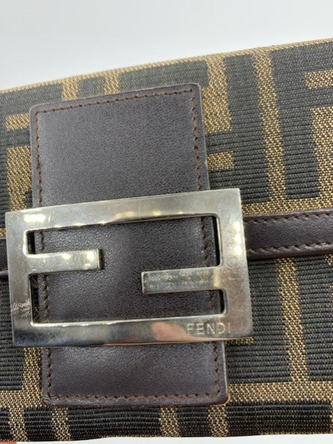 Fendi Zucca Long Wallet in Zucca Canvas
