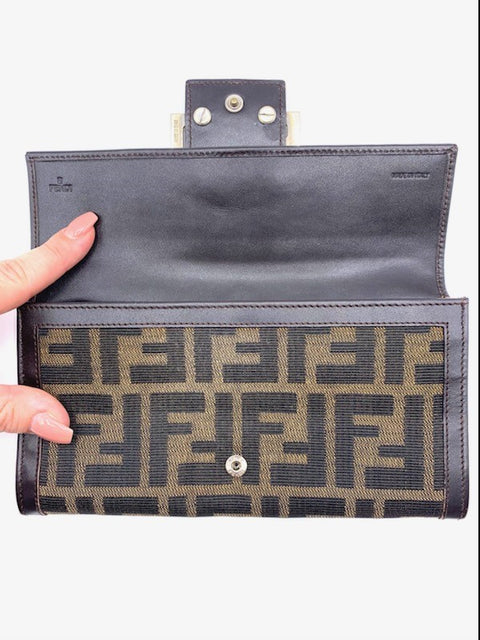 Fendi Zucca Long Wallet in Zucca Canvas