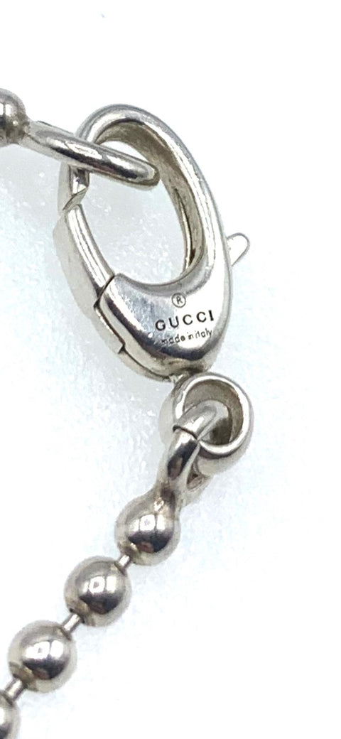 Gucci Ball Chain Open Heart Necklace in Sterling Silver