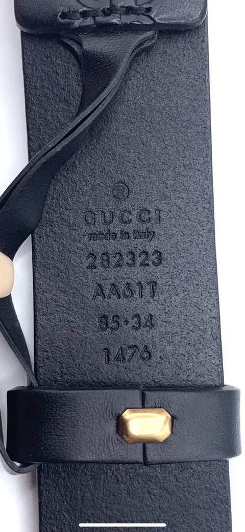 Gucci Leather GG Buckle Belt