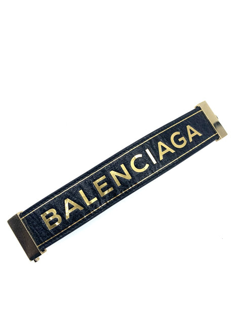 Balenciaga Blanket Embossed Textured Leather Bracelet Cuff