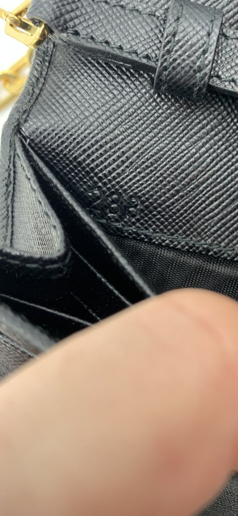 Prada Chain Wallet in Saffiano Leather