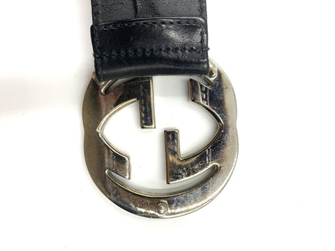Gucci Black Interlocking G Leather Belt
