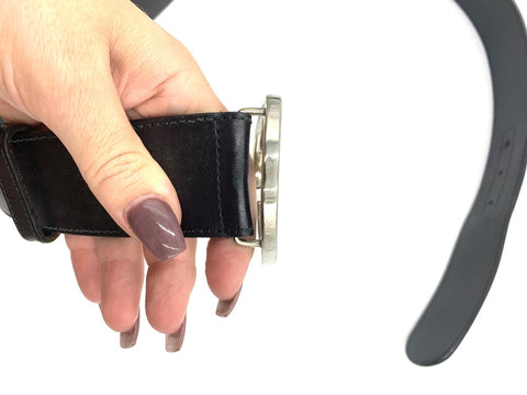 Gucci Black Interlocking G Leather Belt