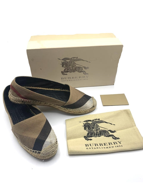 Burberry Check Canvas And Leather Espadrilles