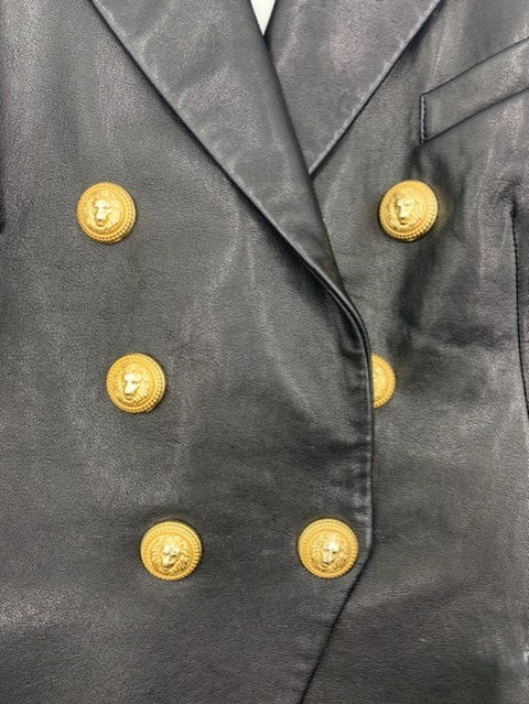 Balmain Leather Blazer Jacket