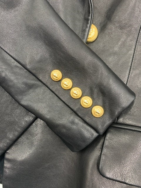 Balmain Leather Blazer Jacket