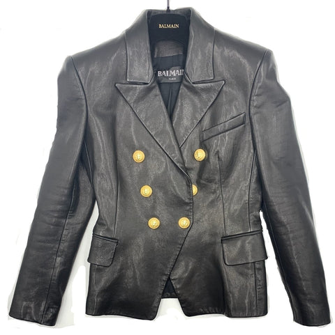 Balmain Leather Blazer Jacket